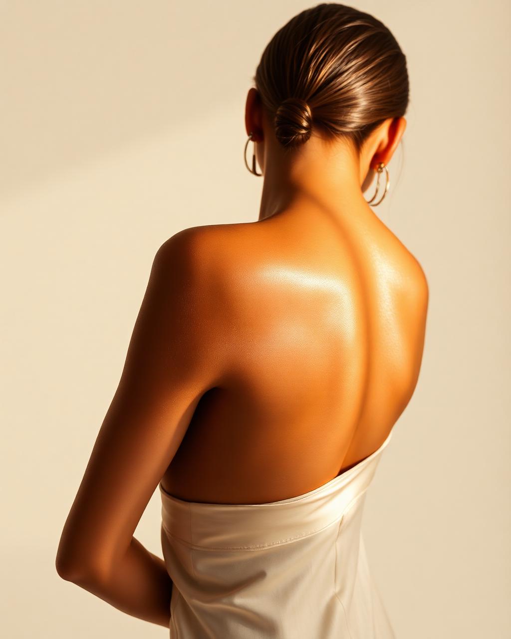 Solkysset spraytan glød